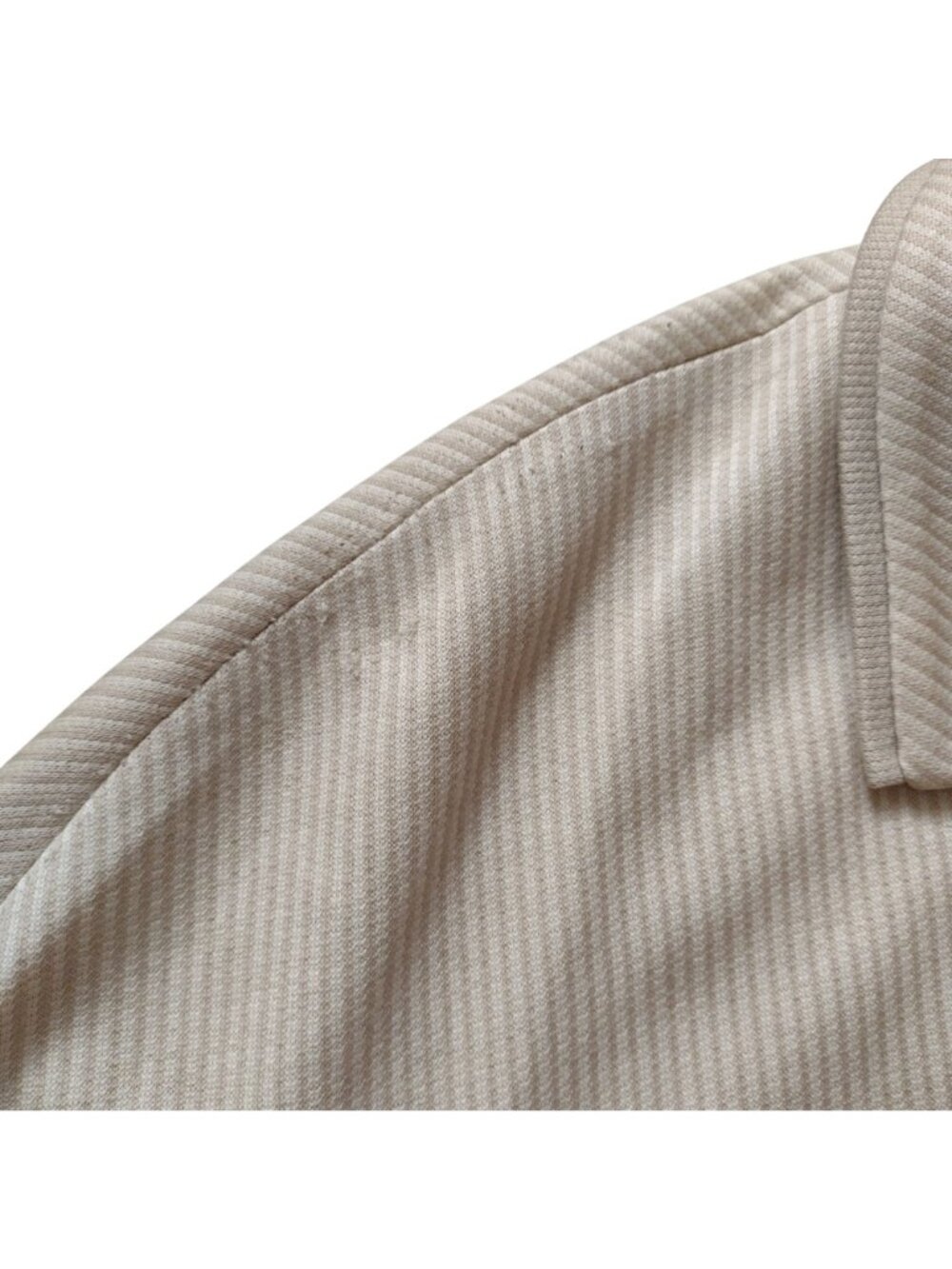 Vintage Mid Century Womens Skirt Suit M L Beige Tonal Stripe 1960s Jackie O - Picture 11 of 16